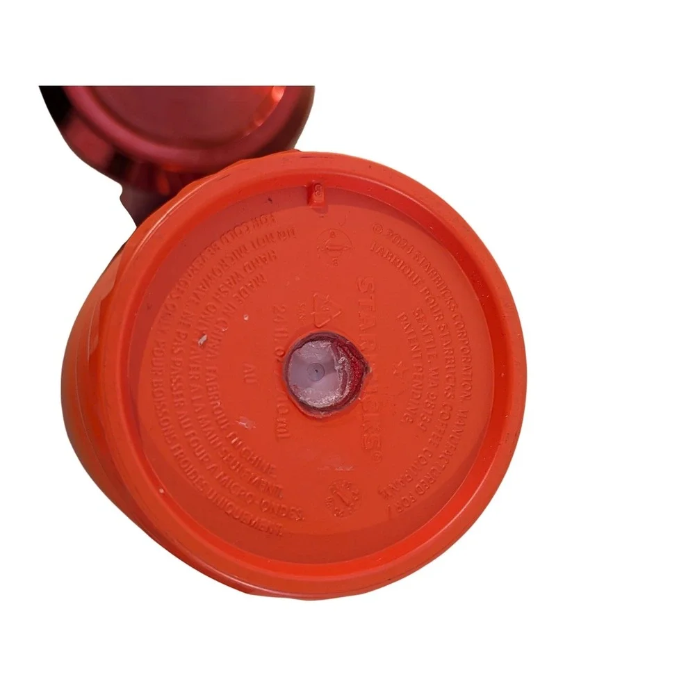 Starbucks Venti Iridescent Swirl Sunset Cold Cup & Metallic Red Tumbler Bundle